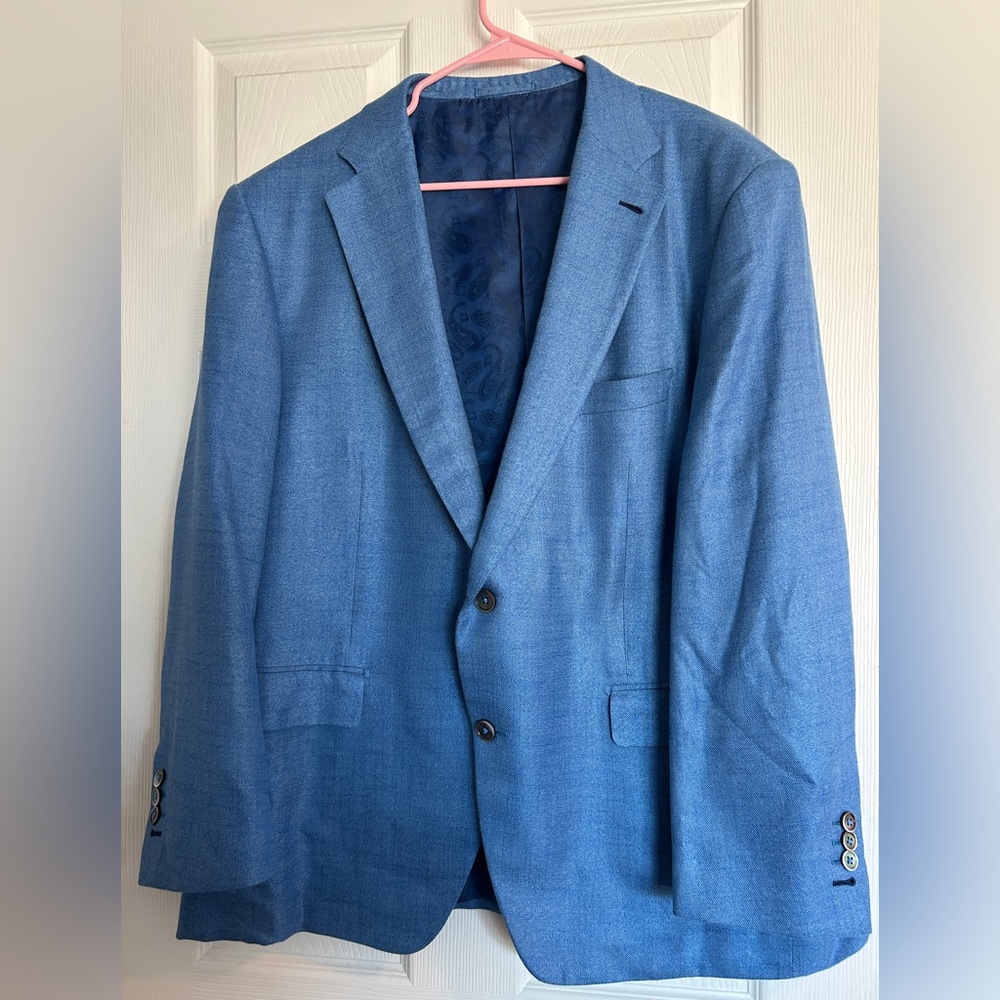 Harris & Howard Bespoke 100% Bamboo‎ Blazer | Blue Paisley Lined | Tailored 2021